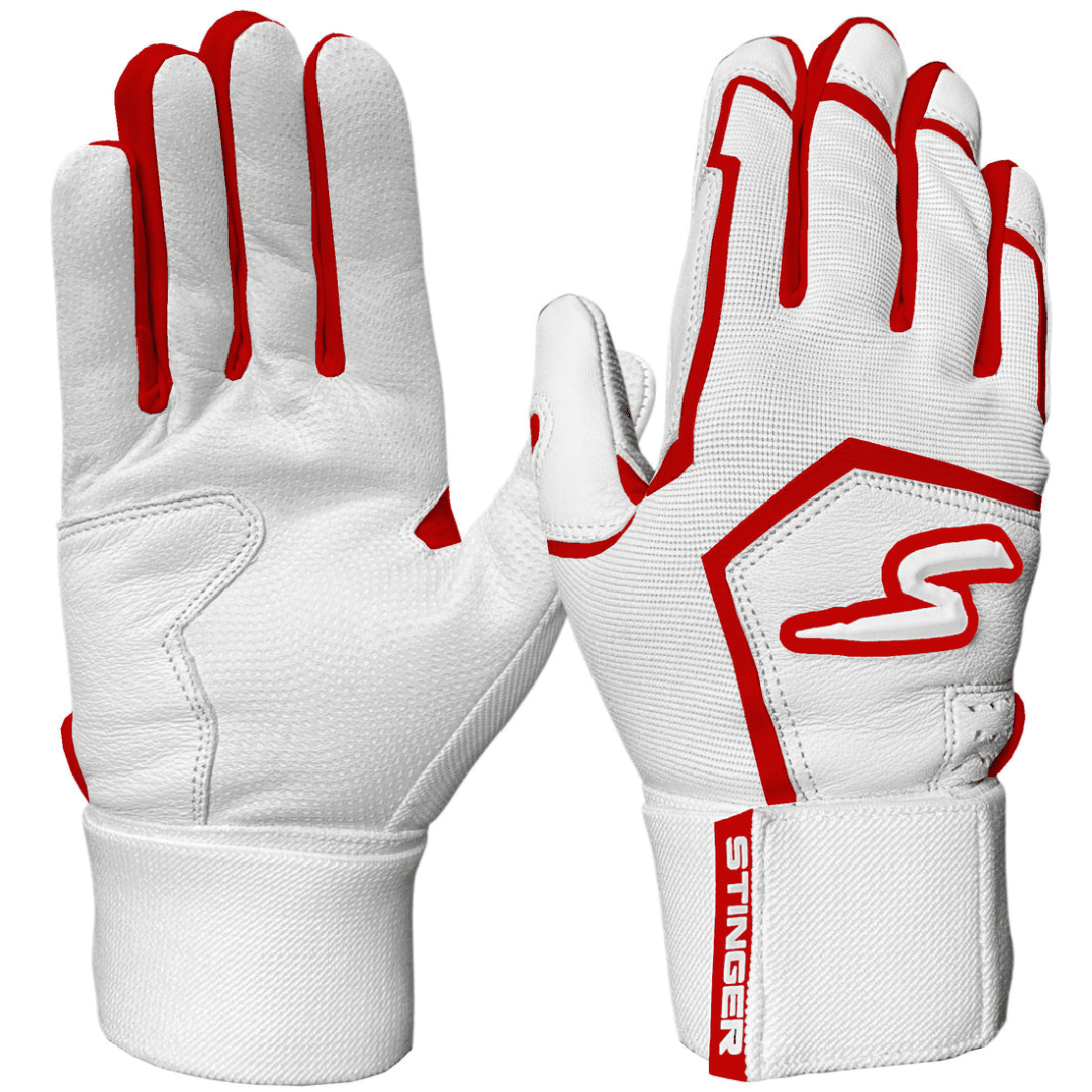 Winder Series Batting Gloves - Red & White - Maximum Velocity Sports