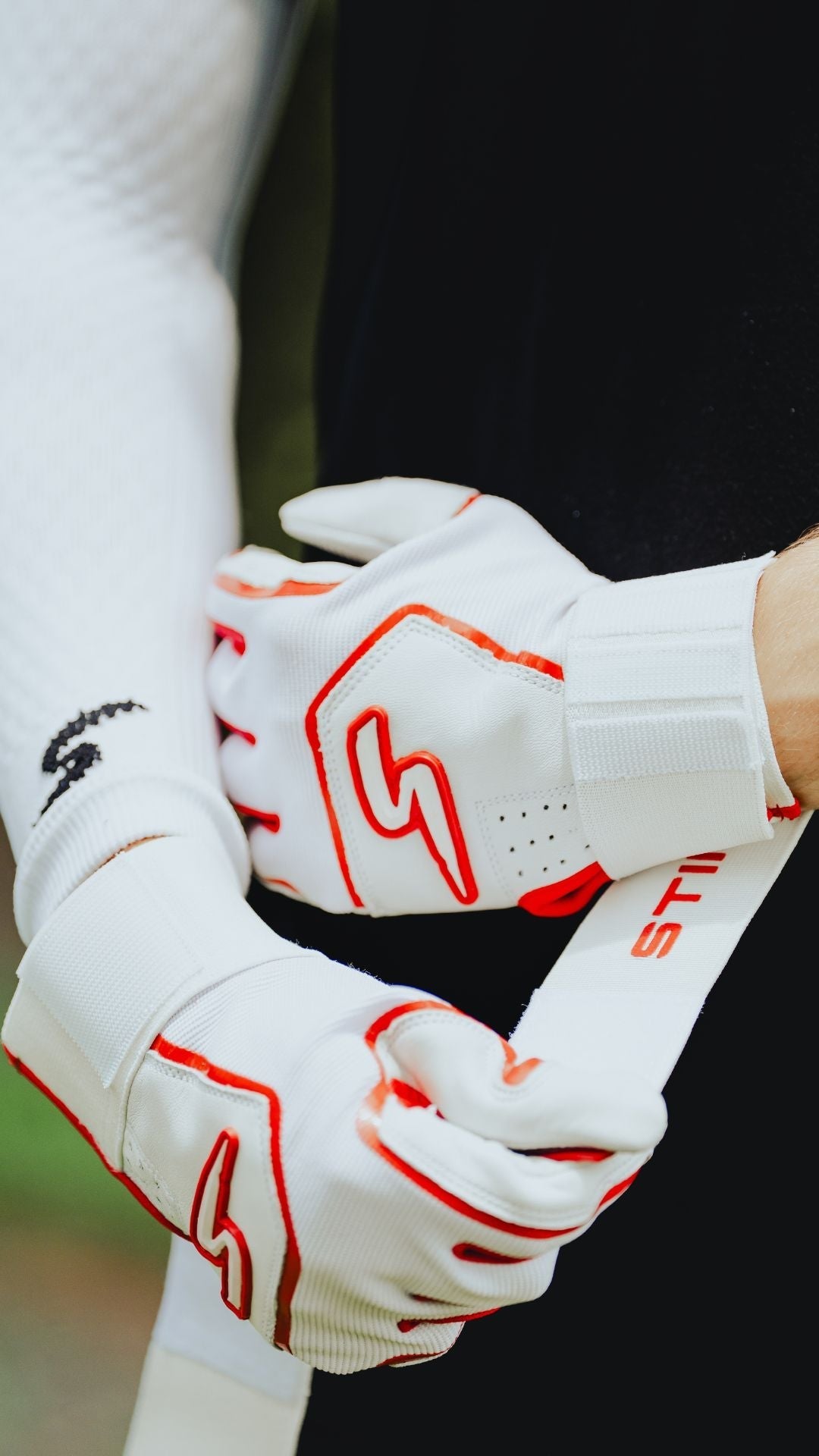 Winder Series Batting Gloves - Red & White - Maximum Velocity Sports