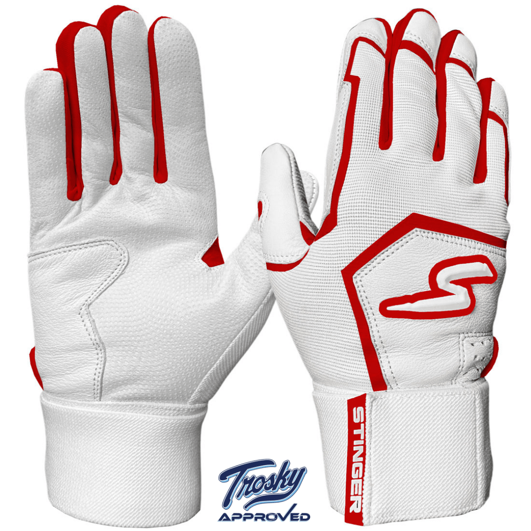 Winder Series Batting Gloves - Red & White - Maximum Velocity Sports