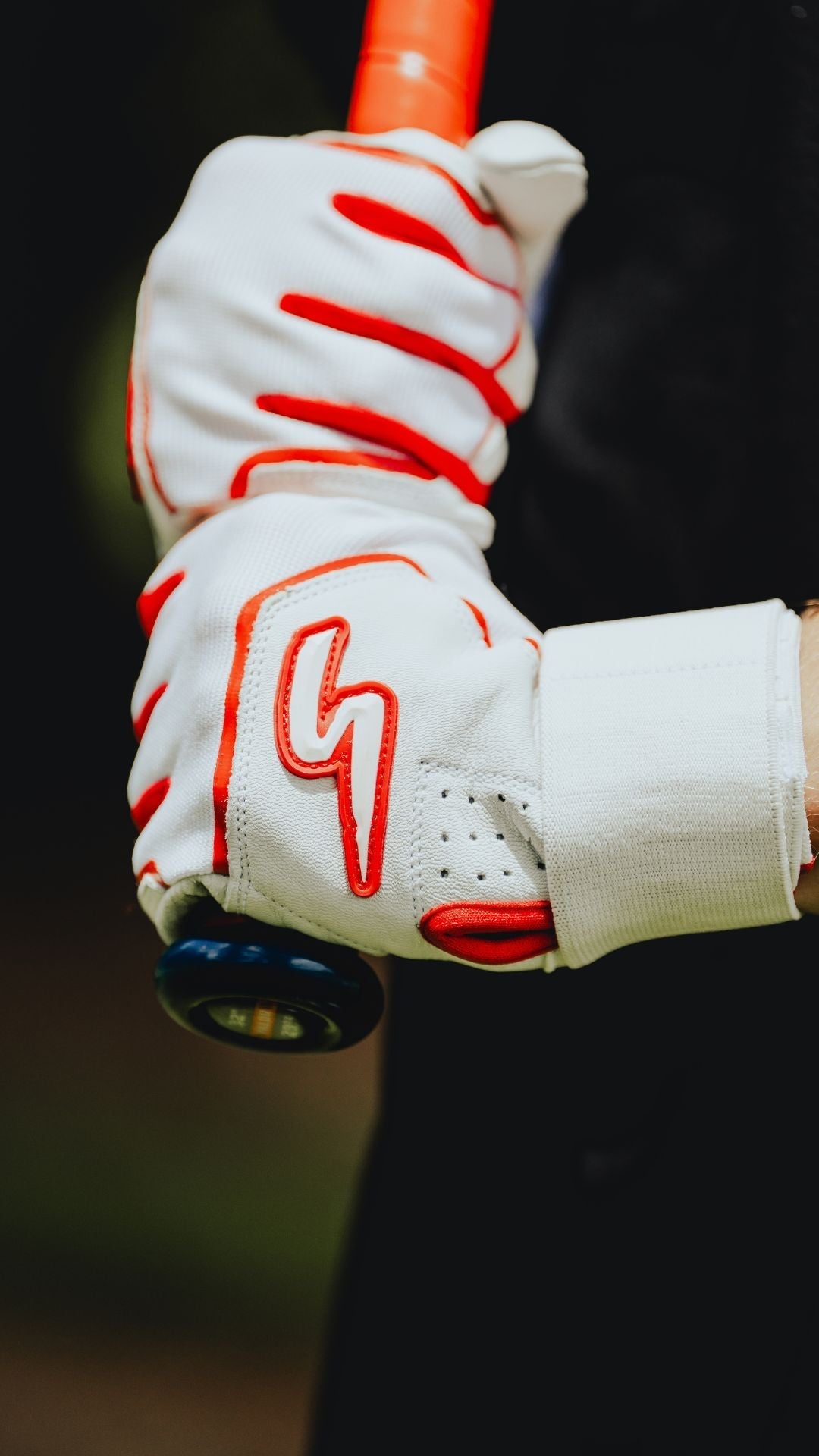 Winder Series Batting Gloves - Red & White - Maximum Velocity Sports