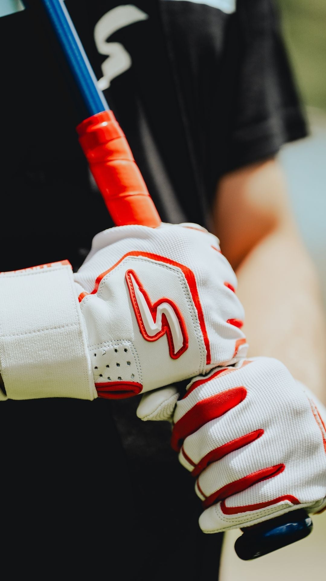 Winder Series Batting Gloves - Red & White - Maximum Velocity Sports