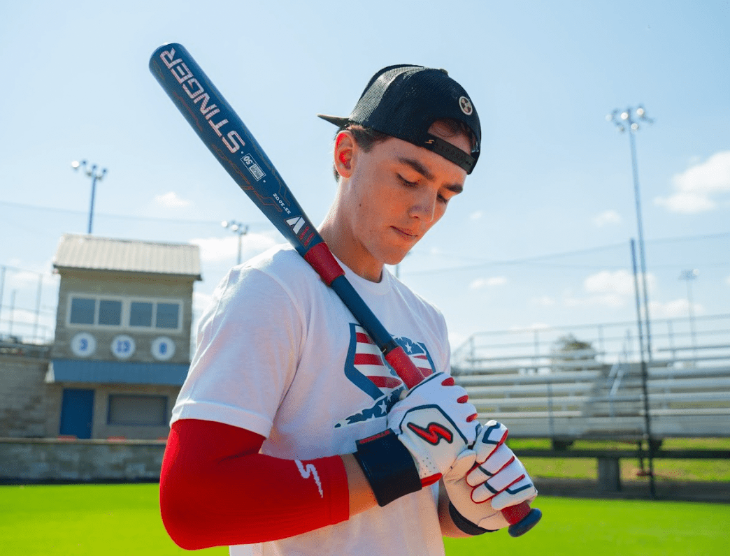 Winder Series Batting Gloves - Red, White & True - Maximum Velocity Sports