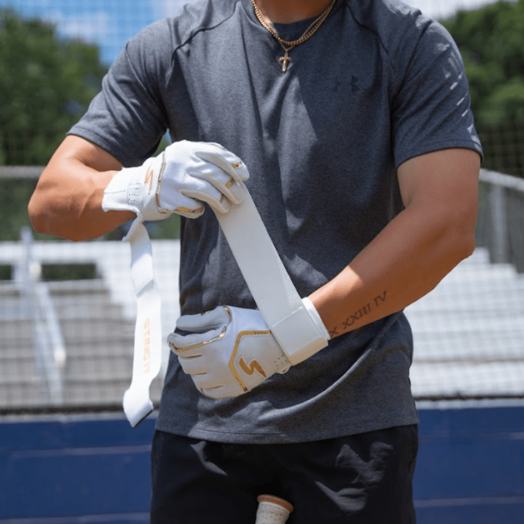 Winder Series Batting Gloves - White & Gold Chrome - Maximum Velocity Sports