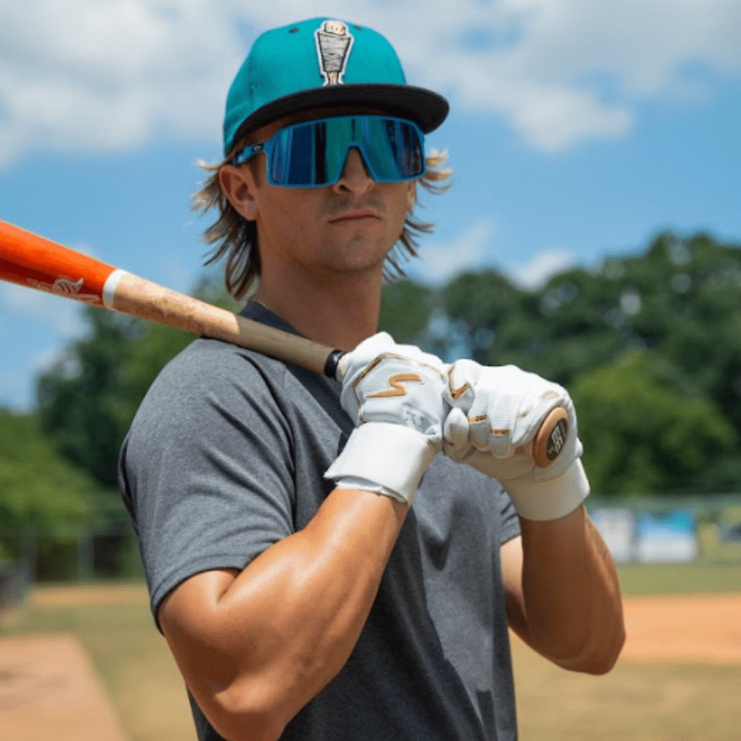 Winder Series Batting Gloves - White & Gold Chrome - Maximum Velocity Sports