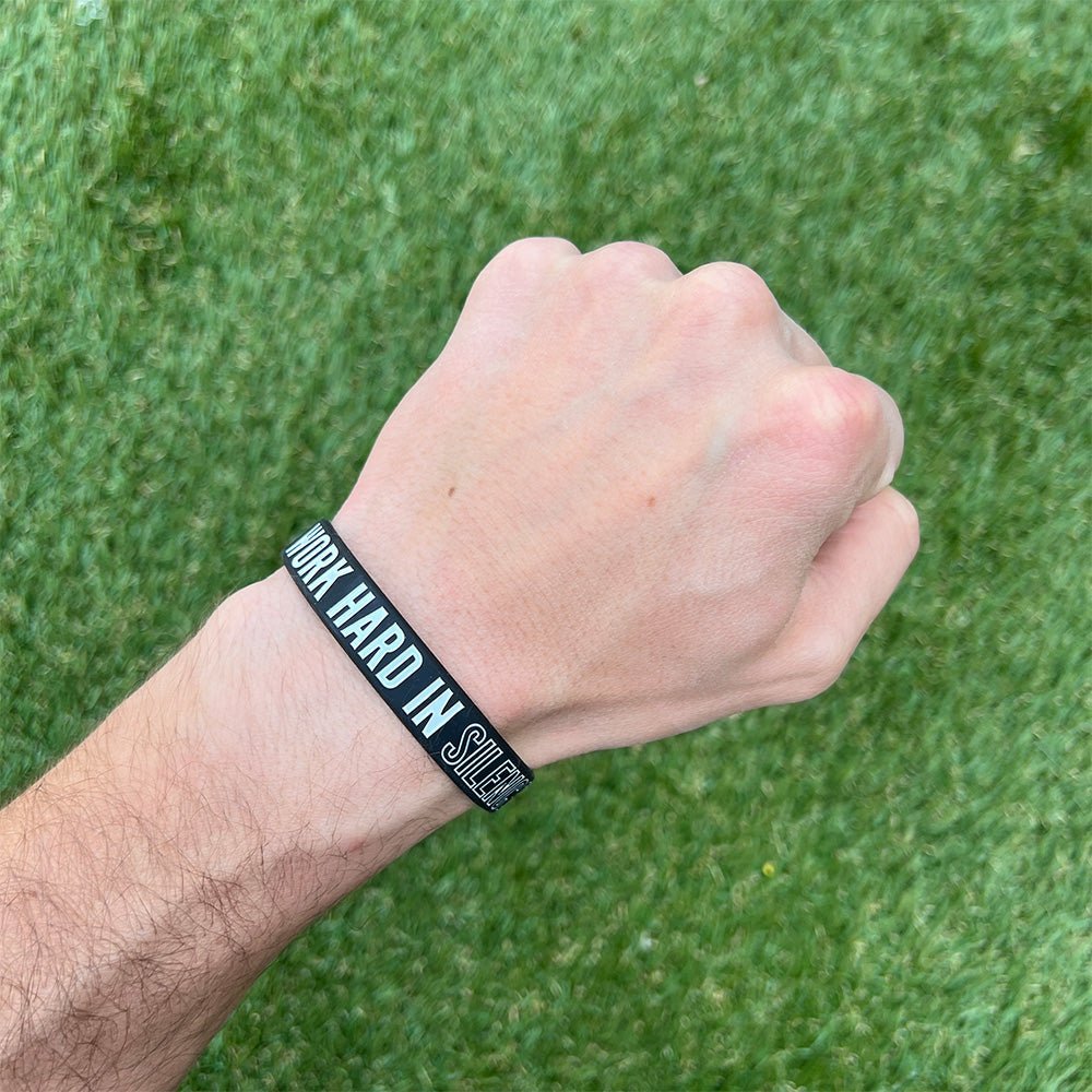 WORK HARD IN SILENCE Wristband - Maximum Velocity Sports