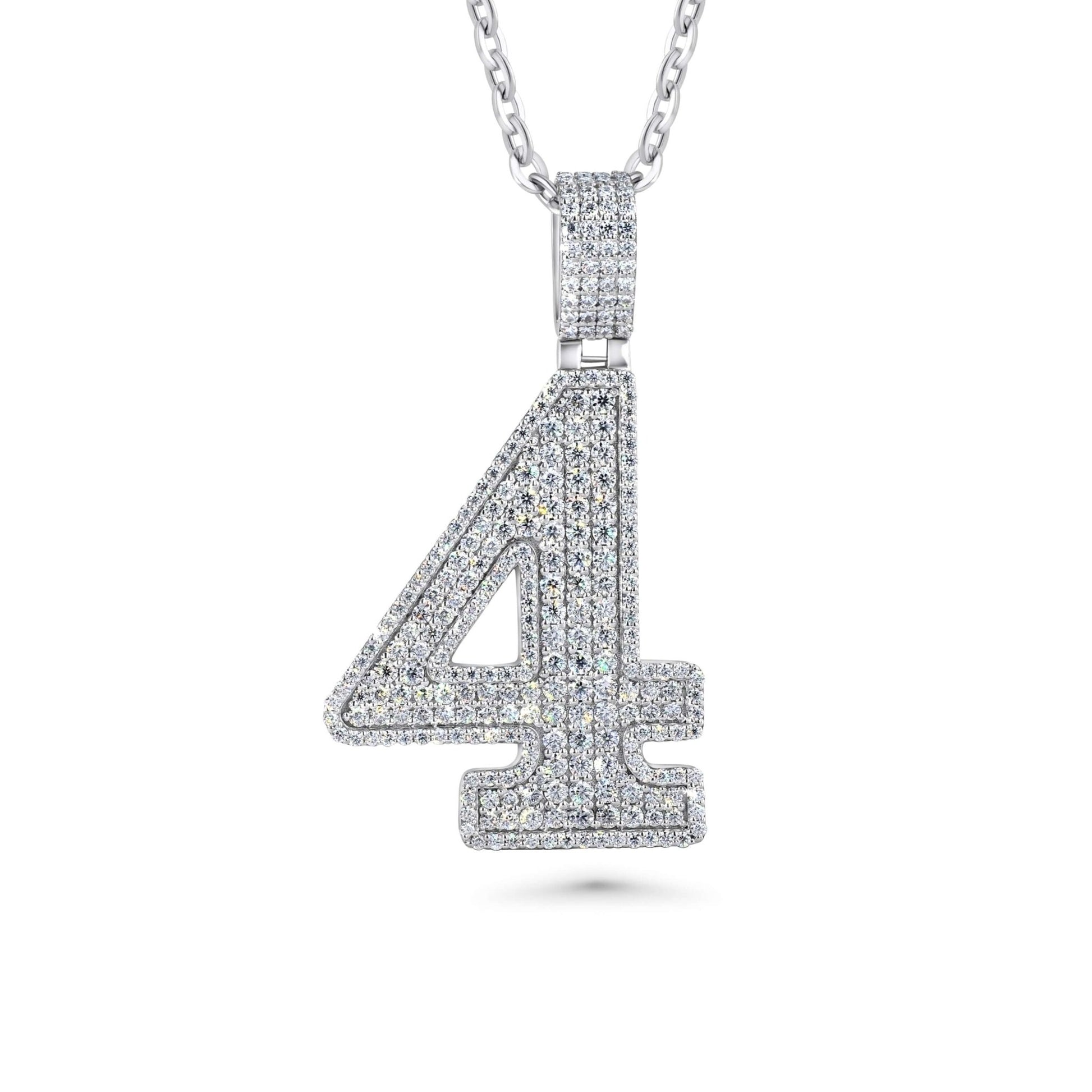 XL Iced Out Jersey Number Necklace - Maximum Velocity Sports