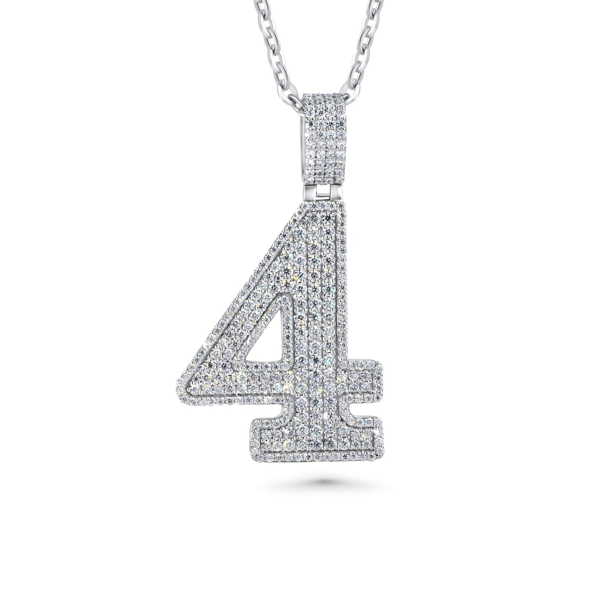 XL Iced Out Jersey Number Necklace - Maximum Velocity Sports
