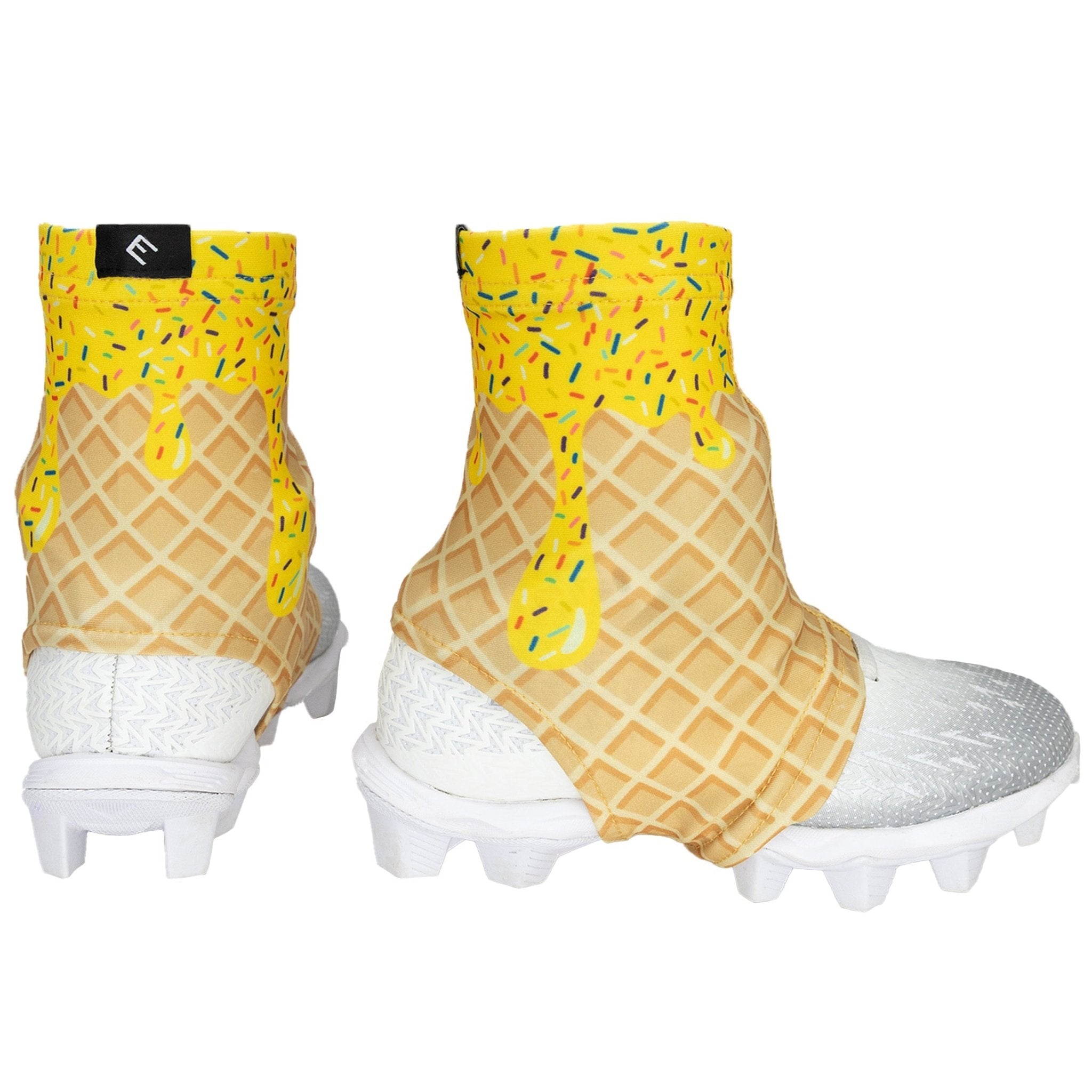 Yellow Ice Cream Cleat Covers (Spats) - Maximum Velocity Sports