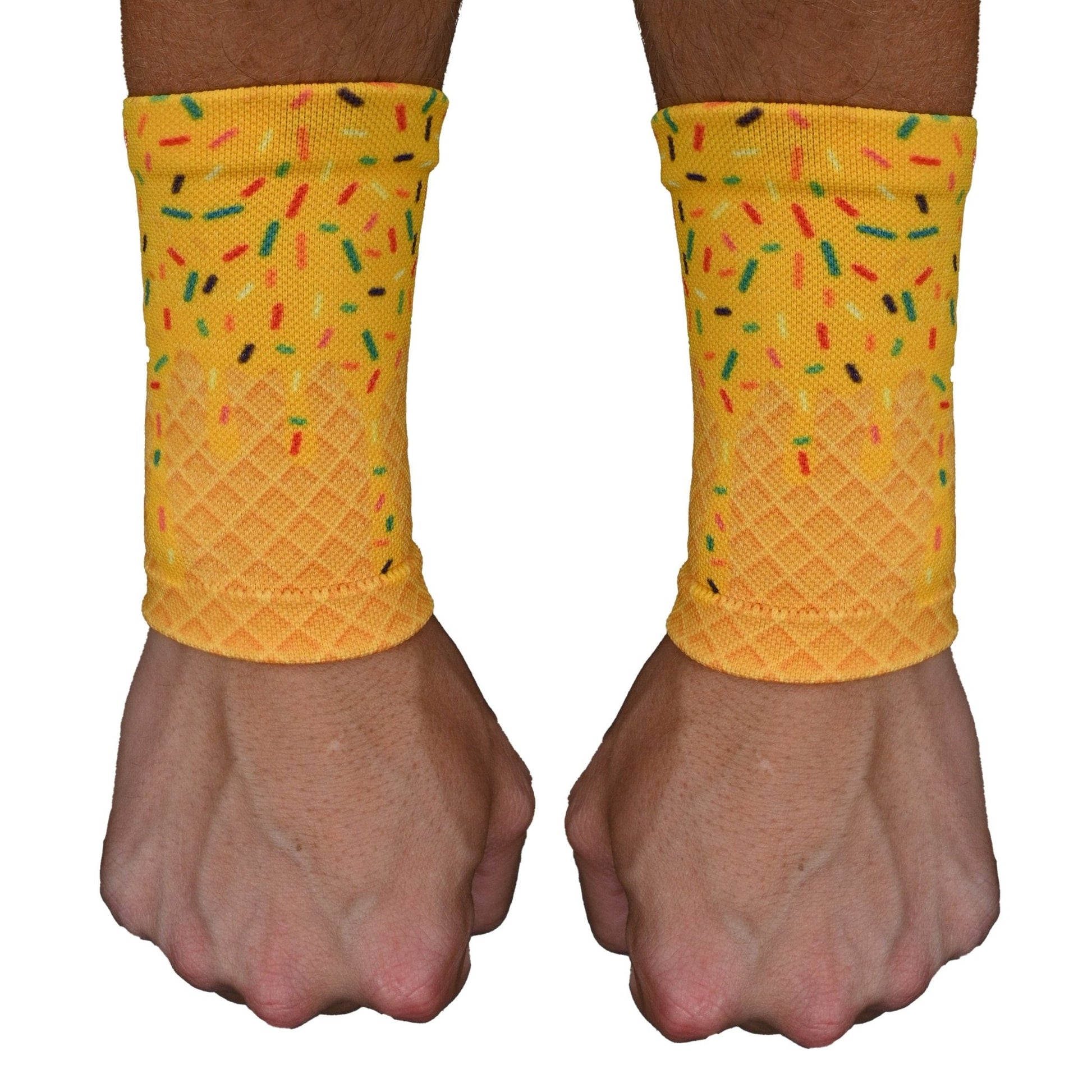 Yellow Ice Cream Wrist Support Sleeves - Maximum Velocity Sports