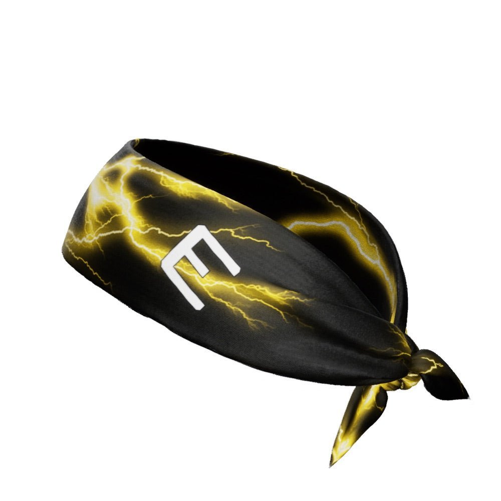 Yellow Lightning Tie Headband - Maximum Velocity Sports