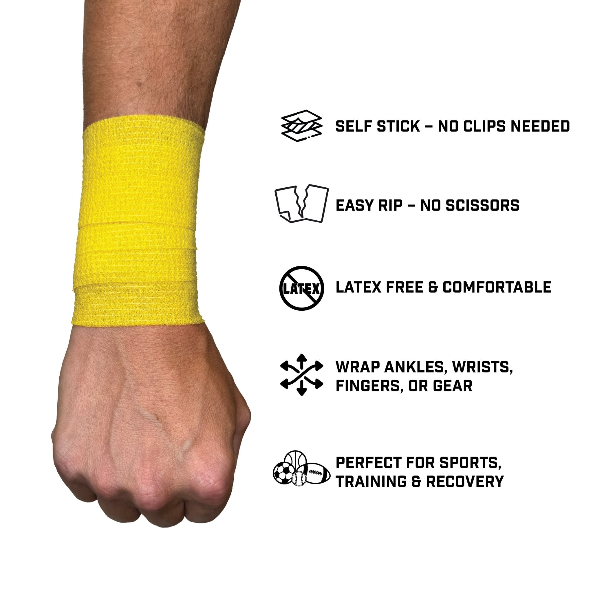 Yellow Self Stick Athletic Tape - Maximum Velocity Sports