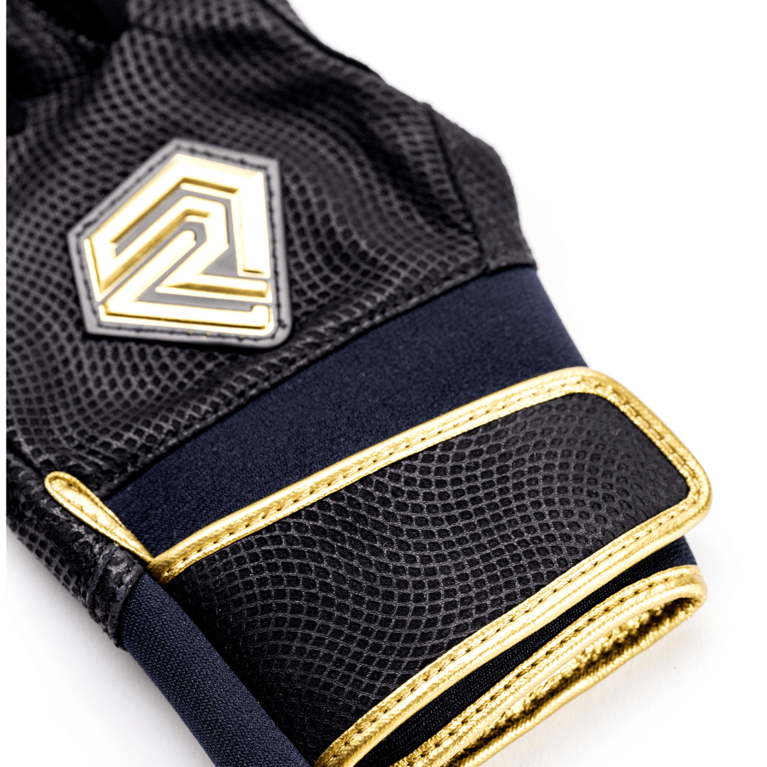 Youth Fastpitch Batting Gloves - Black and Gold - Maximum Velocity Sports