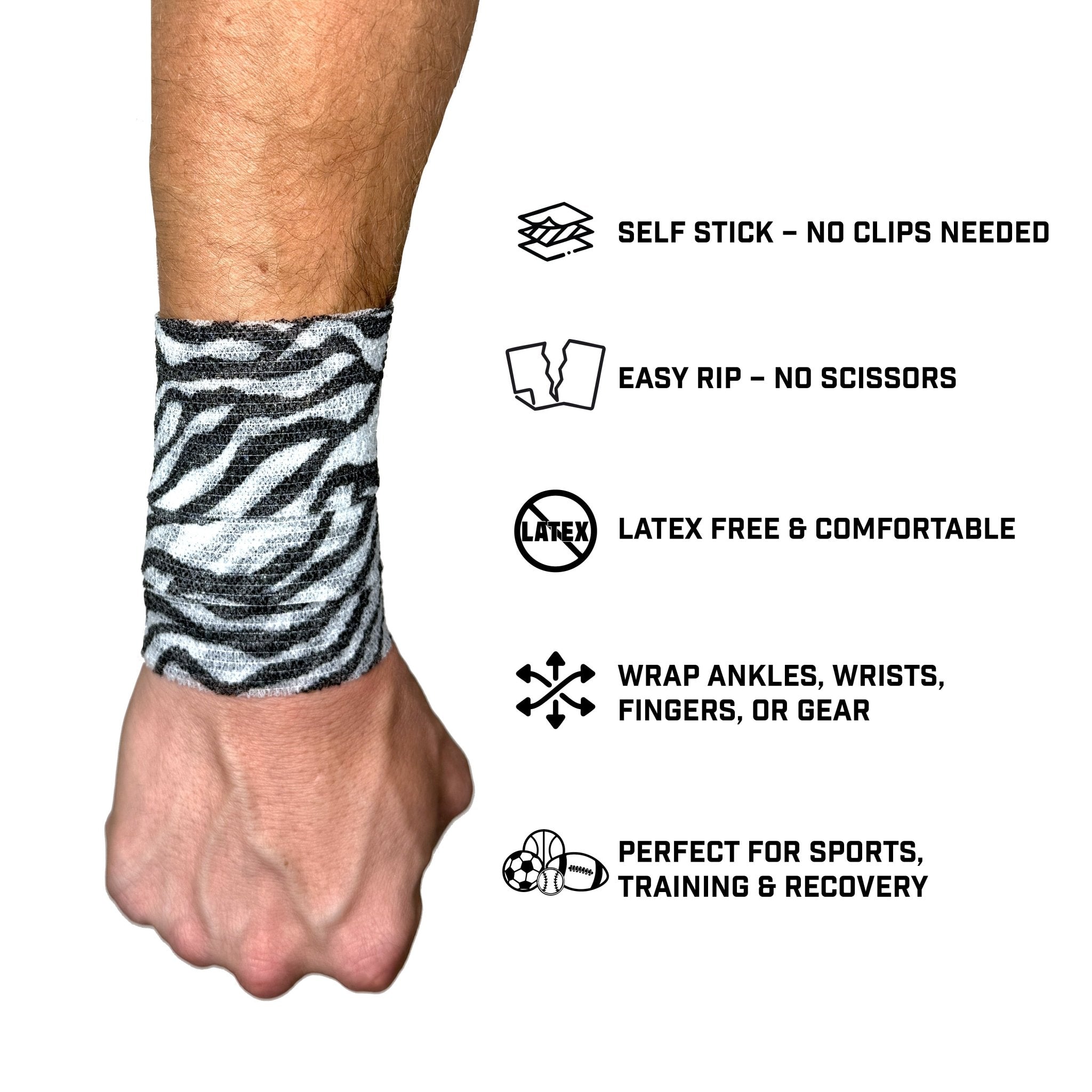 Zebra Self Stick Athletic Tape - Maximum Velocity Sports