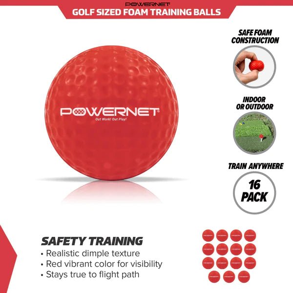 16 Pack Practice Foam Golf Balls - Maximum Velocity Sports