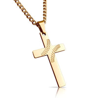 Baseball Cross Pendant With Chain Necklace - 14K Gold Plated Stainless Steel - Maximum Velocity Sports