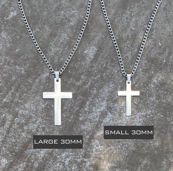 Cross Pendant With Chain Necklace - 14K Gold Plated Stainless Steel - Maximum Velocity Sports