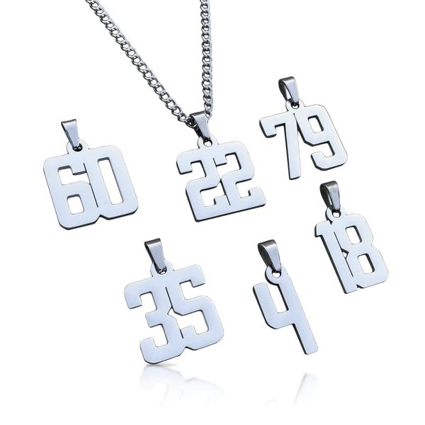 Custom Number Pendant With Chain Necklace - Maximum Velocity Sports