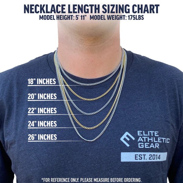 Custom Number Pendant with Chain Necklace - Stainless Steel - Waterproof & Tarnish Resistant | Elite Athletic Gear