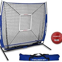 PowerNet 5x5 Practice Net + Strike Zone + Weighted Training Ball Bundle - Maximum Velocity Sports