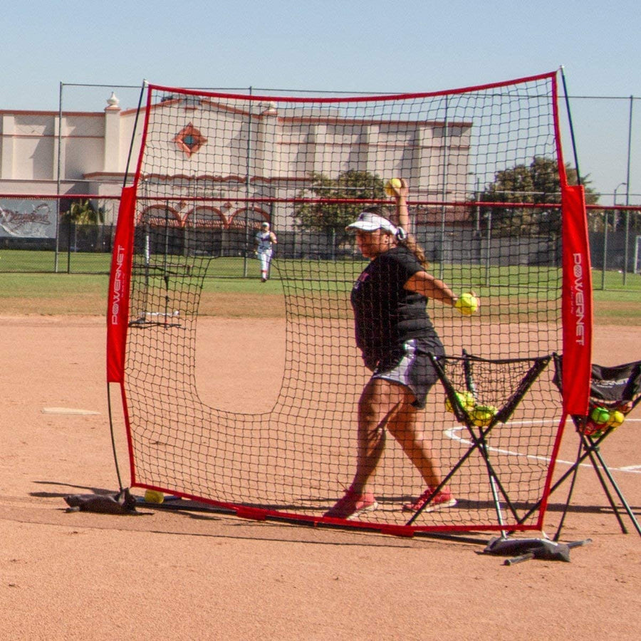 PowerNet 7x7 ft Pitch-Thru Protection Screen for Softball - Maximum Velocity Sports