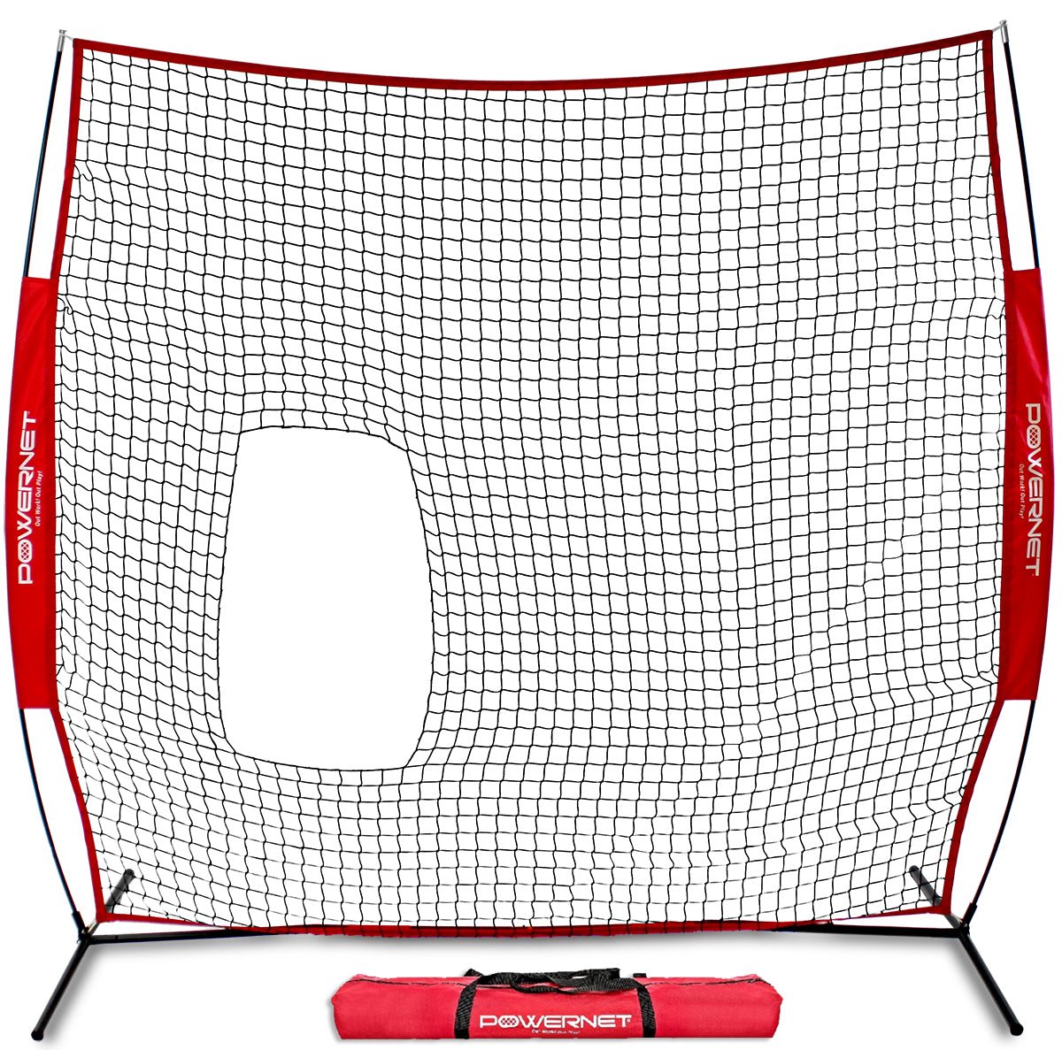 PowerNet 7x7 ft Pitch-Thru Protection Screen for Softball - Maximum Velocity Sports