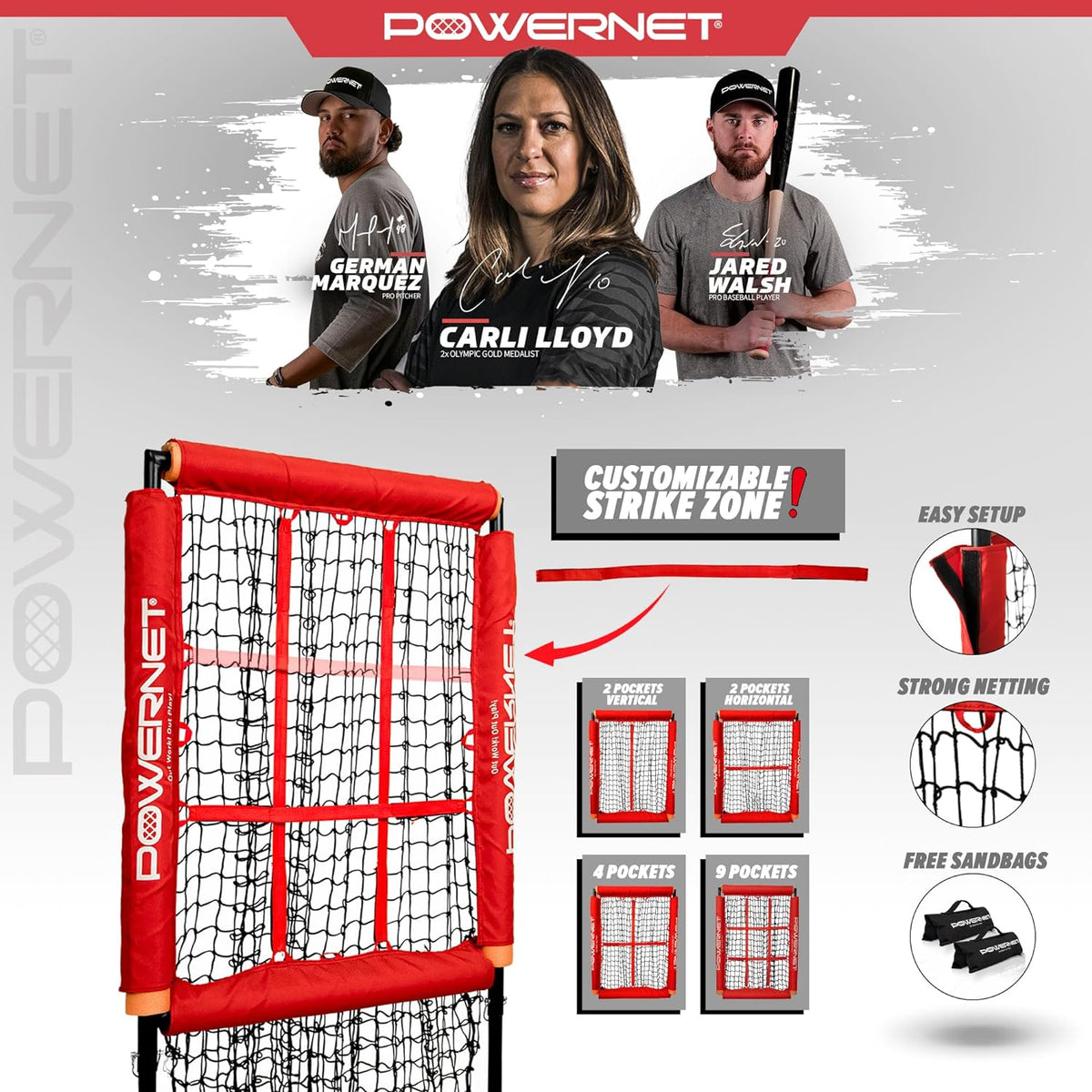 Powernet 9 Pocket Pitch Target Pro - Maximum Velocity Sports