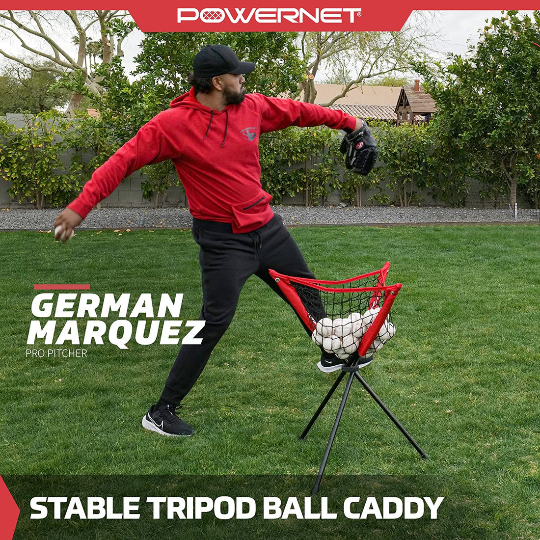 PowerNet Baseball Softball Portable Batting Practice Ball Caddy - Maximum Velocity Sports