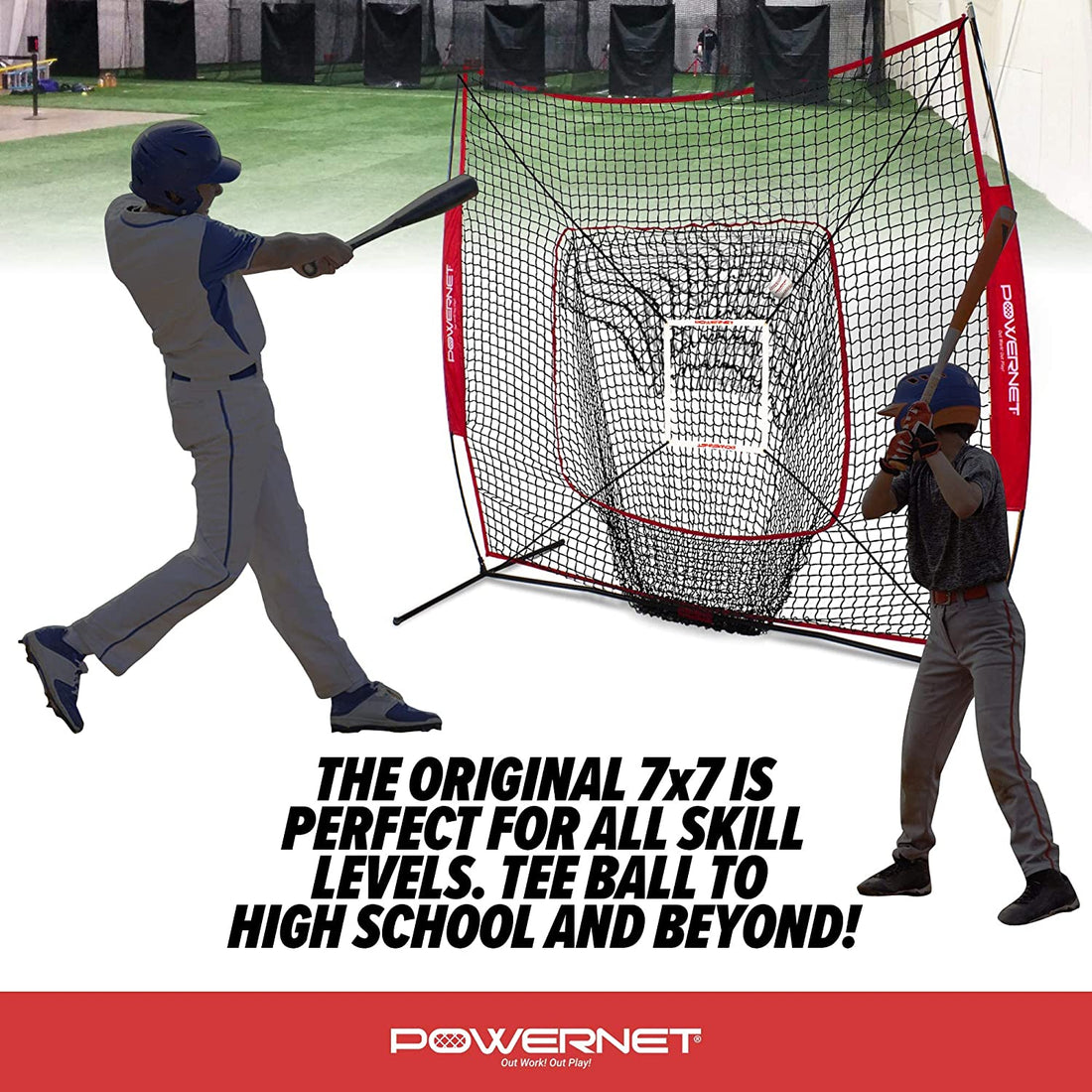 PowerNet DLX 7x7 Baseball Softball Hitting Net - Maximum Velocity Sports