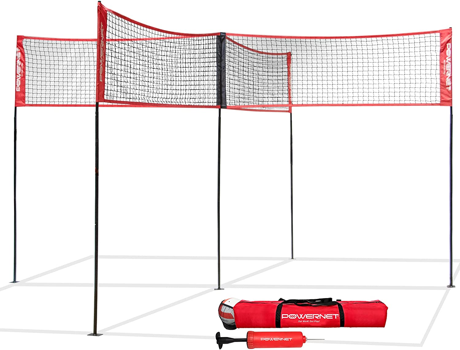 PowerNet Four Square Volleyball Net - Maximum Velocity Sports