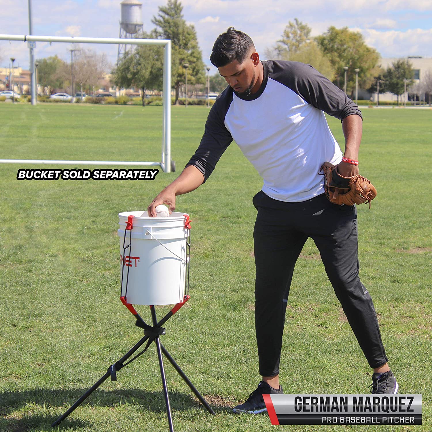 PowerNet German Marquez Baseball Softball Portable Bucket Caddy Lifter - Maximum Velocity Sports