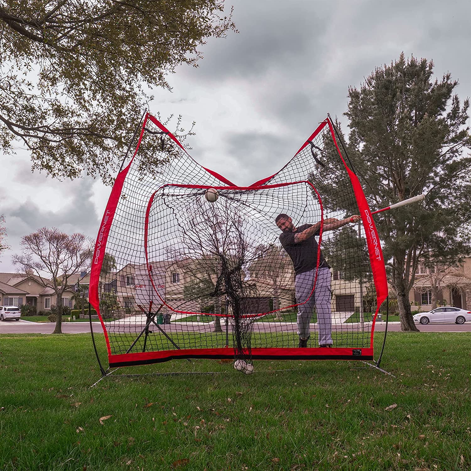 PowerNet Hanging Dual Practice - Net Only 7x7 - Maximum Velocity Sports