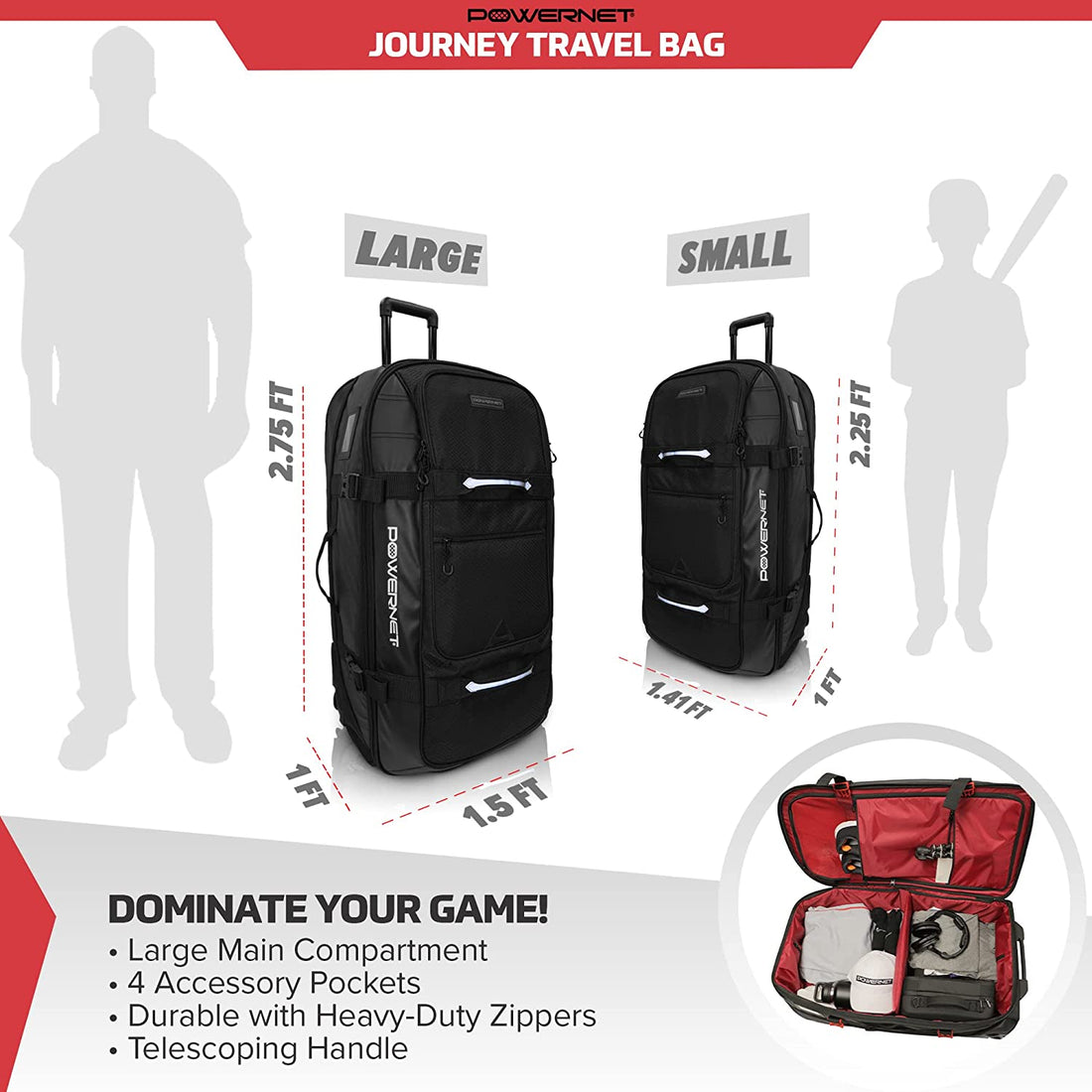 Nike Backpack Suit Case Rolling Wheels Wheeled Bag Travel Sports