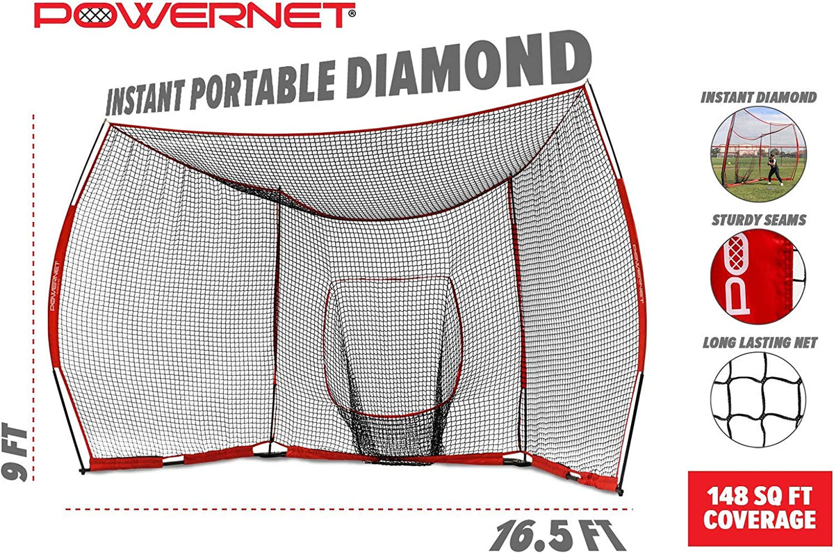 PowerNet Large Portable Baseball Backstop - Maximum Velocity Sports