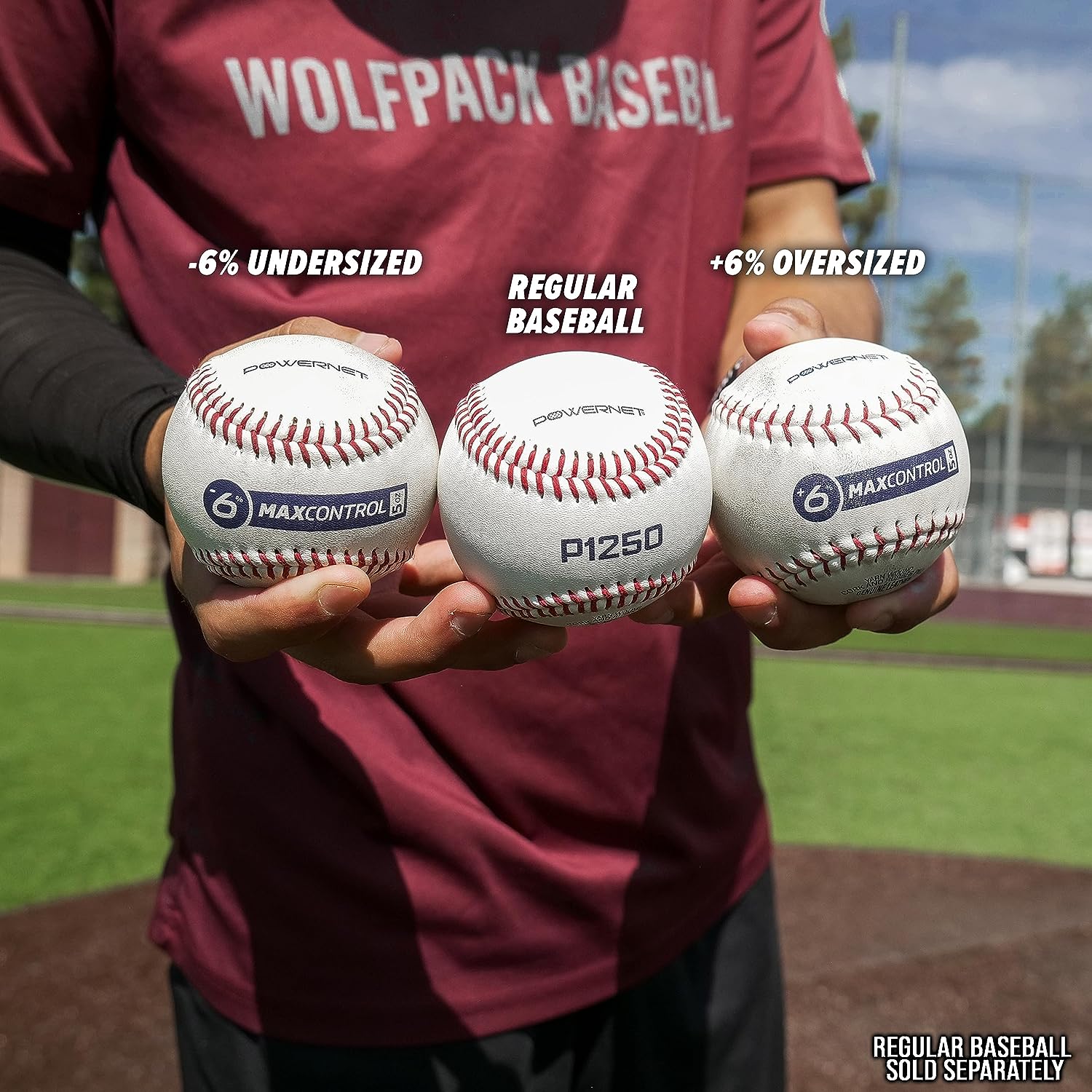 PowerNet MaxControl Baseballs Genuine Leather 6 Baseballs - Maximum Velocity Sports