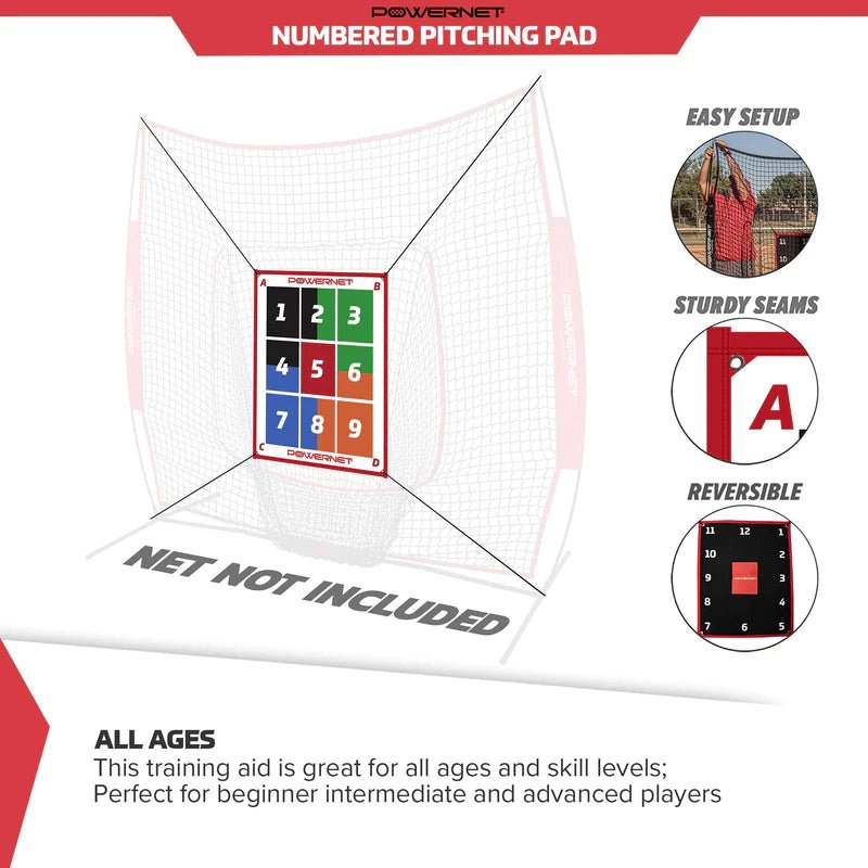 PowerNet Numbered Pitching Pad - Maximum Velocity Sports