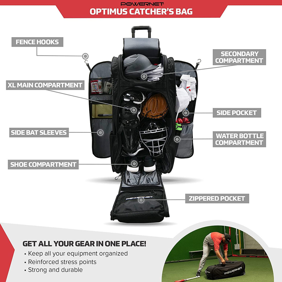 PowerNet Optimus Catcher's Bag | Maximum Velocity Sports