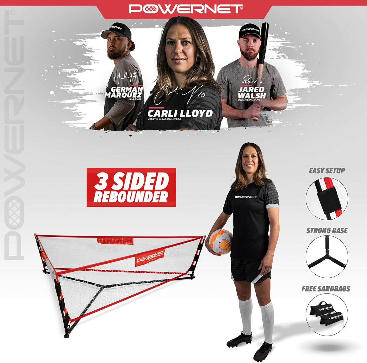 PowerNet Soccer Triple Threat Team Rebounder - Maximum Velocity Sports