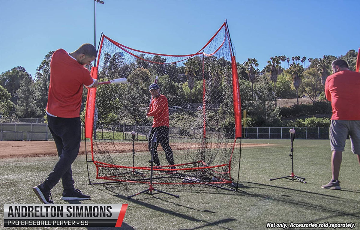 PowerNet Triple Threat Baseball Training Net | 3 Way 7' x 7' - Maximum Velocity Sports