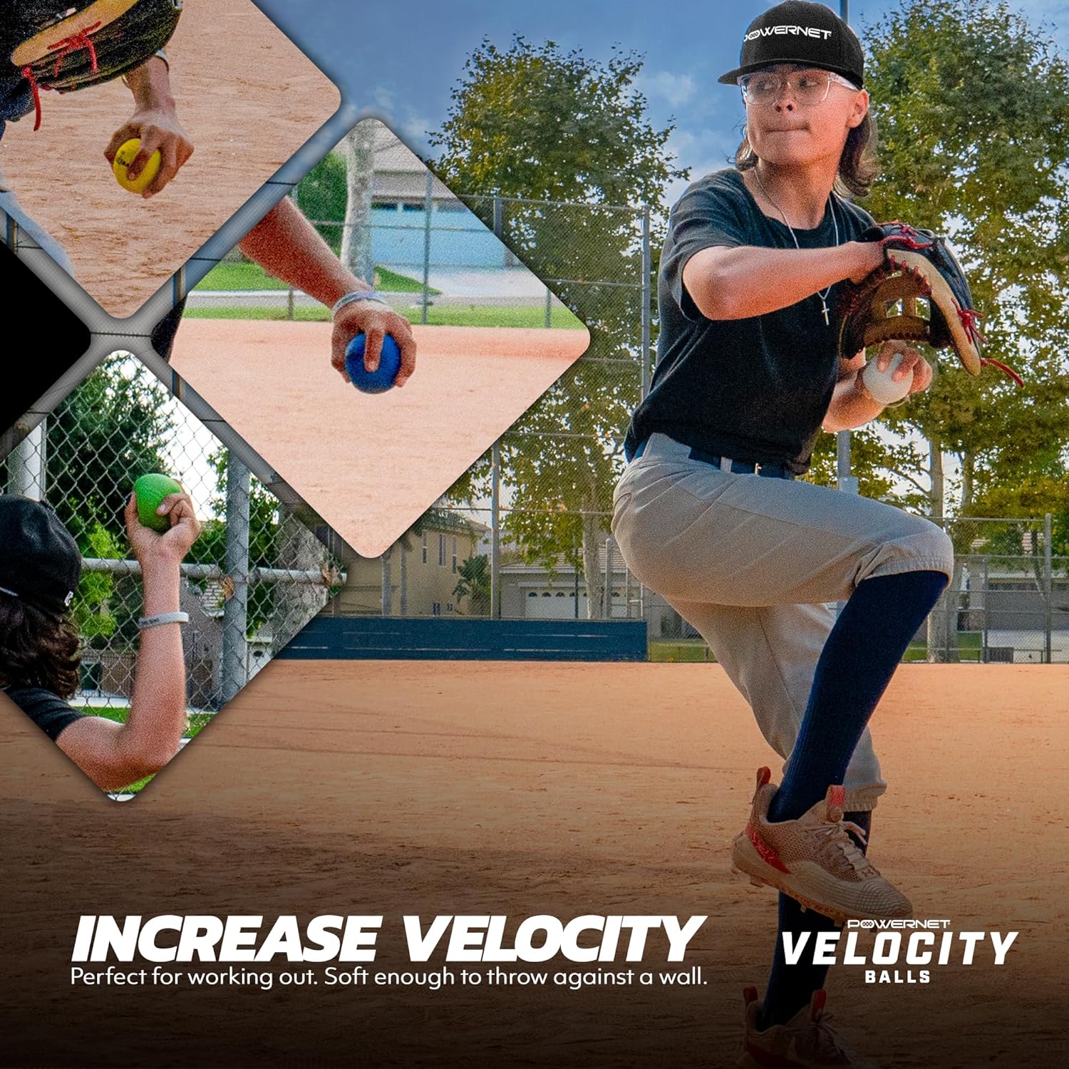 Powernet Velocity Balls 4-Pack for Baseball - Maximum Velocity Sports