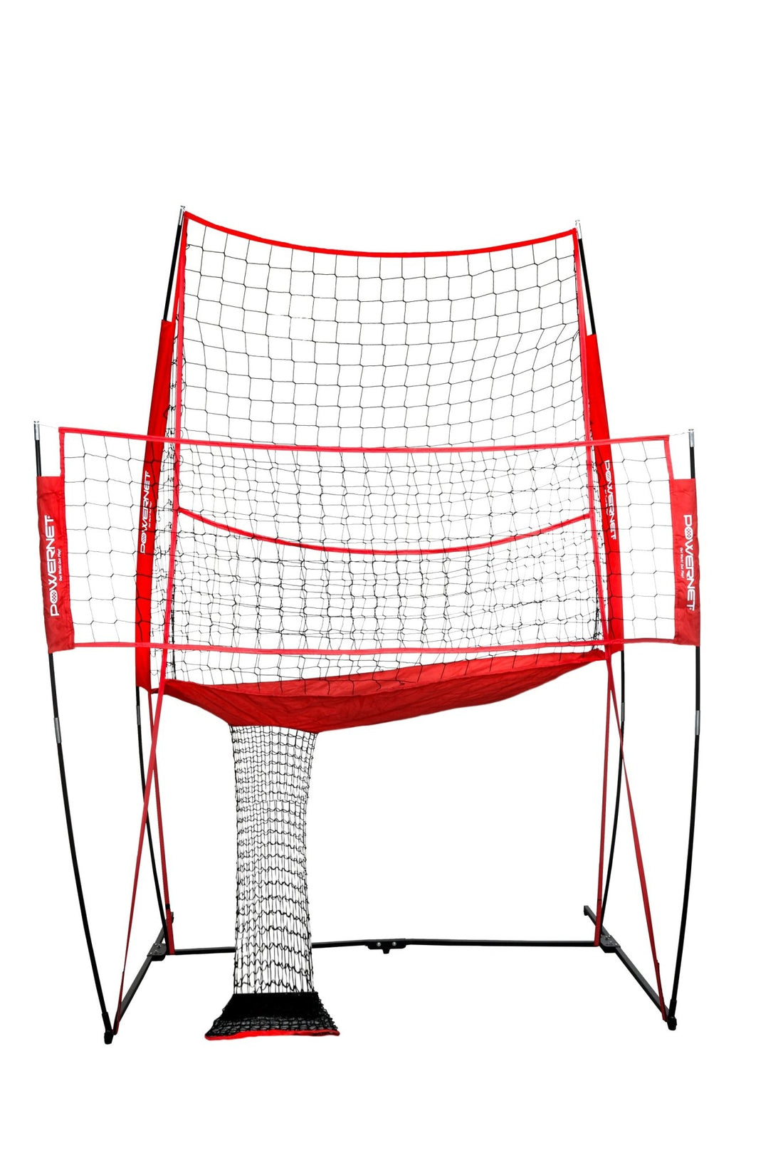PowerNet Volleyball Practice Net Station | 8 ft Wide by 11 ft High - Maximum Velocity Sports