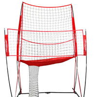 PowerNet Volleyball Practice Net Station | 8 ft Wide by 11 ft High - Maximum Velocity Sports