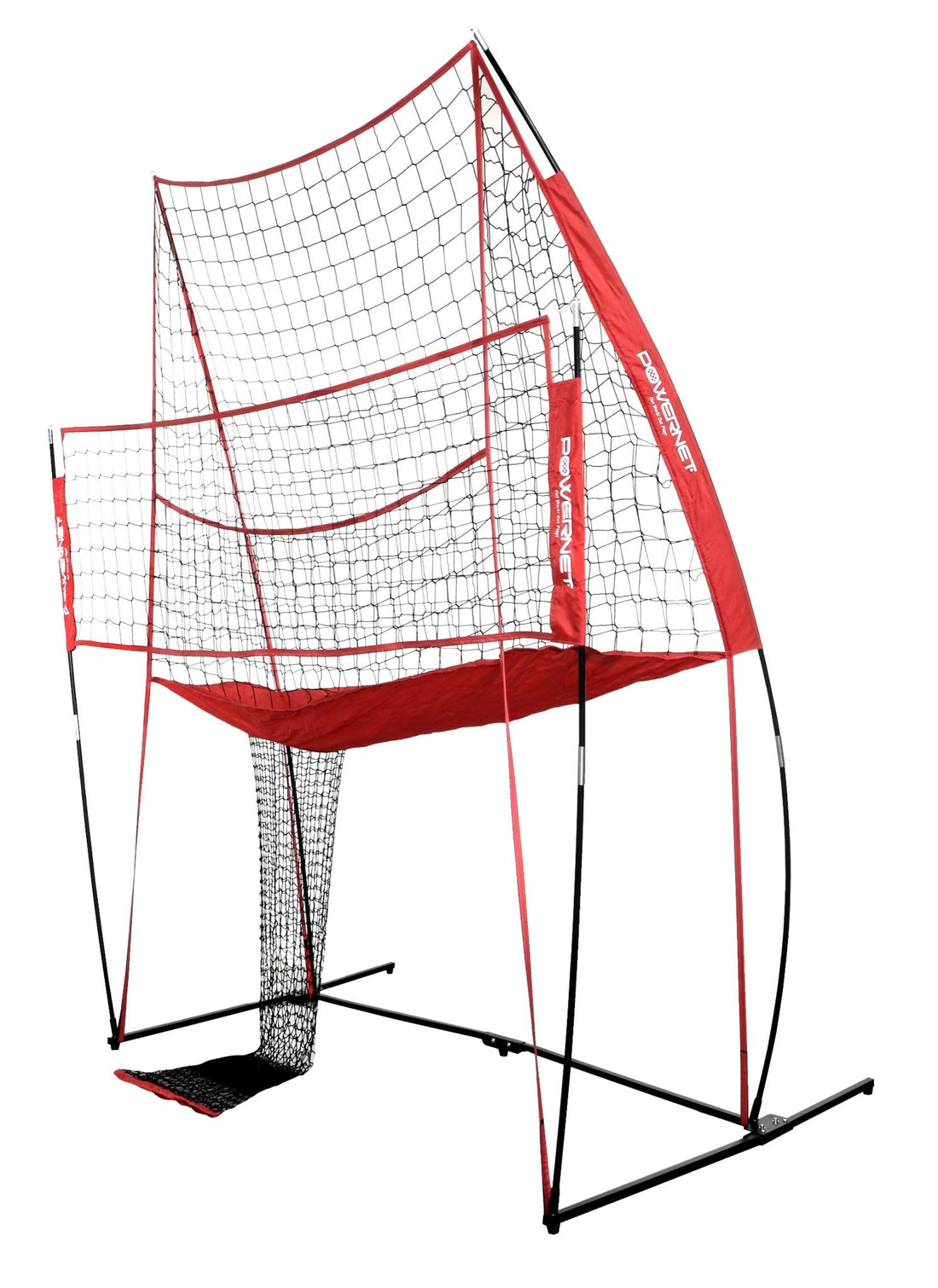 PowerNet Volleyball Practice Net Station | 8 ft Wide by 11 ft High - Maximum Velocity Sports