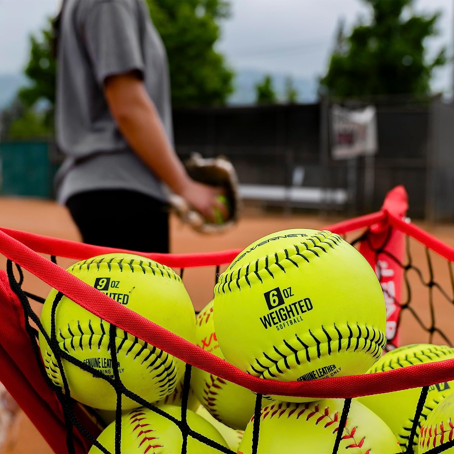 Powernet Weighted Softballs | 8 Different Weights Included | 4 to 12 oz - Maximum Velocity Sports