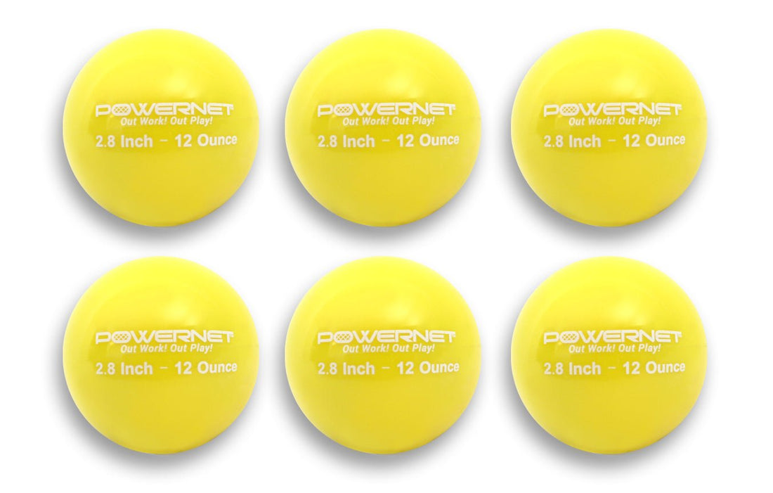 PowerNet Weighted Training Balls 2.8" Baseball 6 Pack - Maximum Velocity Sports