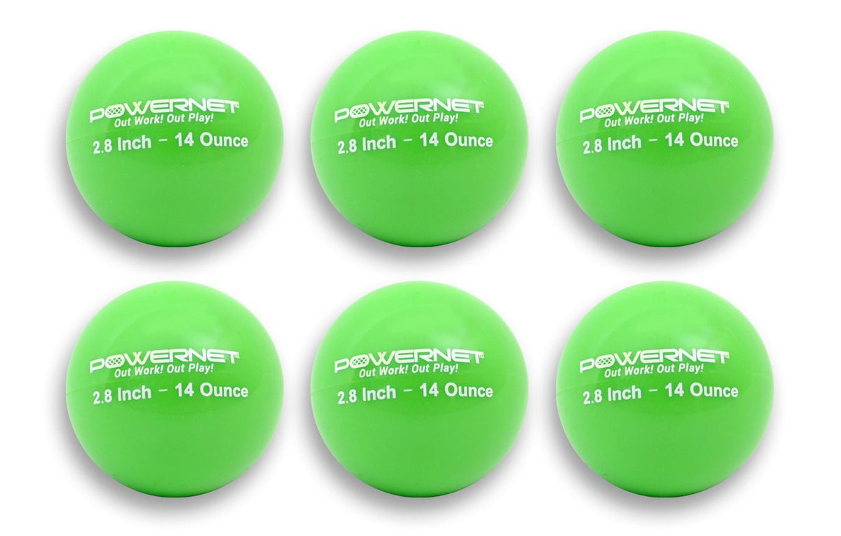 PowerNet Weighted Training Balls 2.8" Baseball 6 Pack - Maximum Velocity Sports