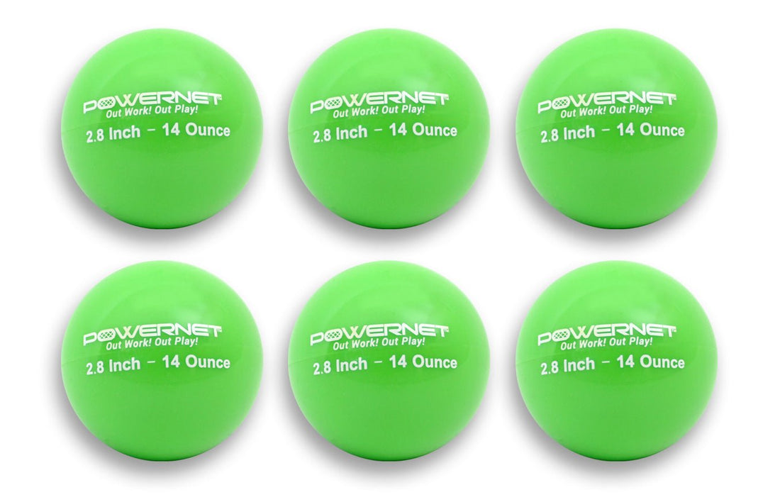 PowerNet Weighted Training Balls 2.8" Baseball 6 Pack - Maximum Velocity Sports