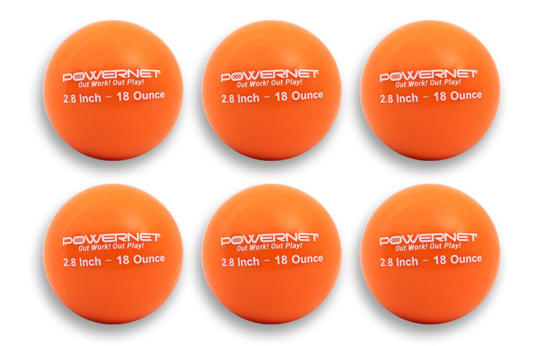 PowerNet Weighted Training Balls 2.8" Baseball 6 Pack - Maximum Velocity Sports