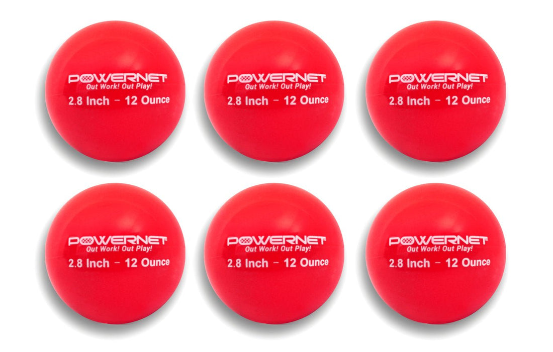PowerNet Weighted Training Balls 2.8" Baseball 6 Pack - Maximum Velocity Sports