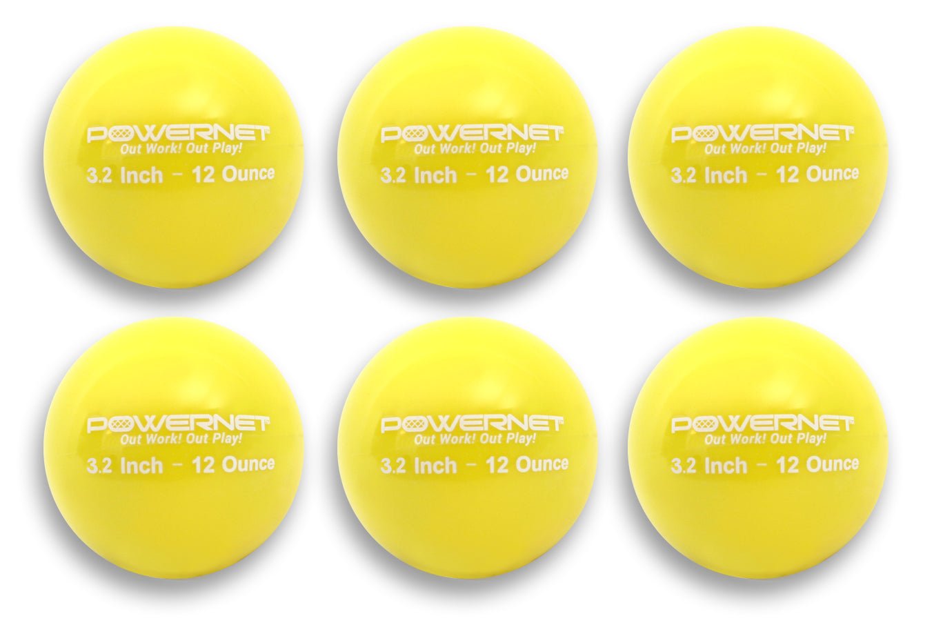 PowerNet Weighted Training Balls 3.2" Softball Size 6 Pack - Maximum Velocity Sports