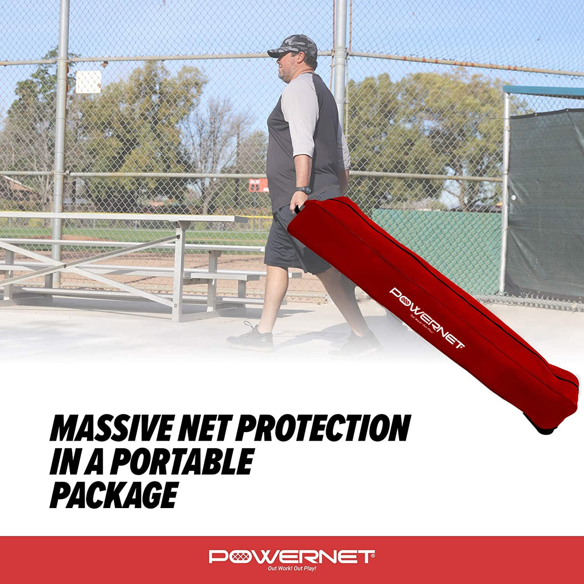 PowerNet XL Sports Barrier Net 21.5 ft x 11.5 ft - 247 SqFt of Protection - Maximum Velocity Sports